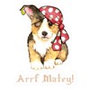 CafePress Pirate Corgi K Small Die Cut Sticker, 3"x4" Matte