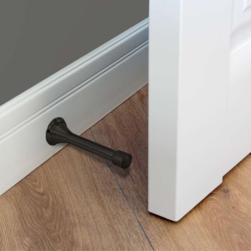 Design House Spring Door Stop Wall Protector with Rubber Tip