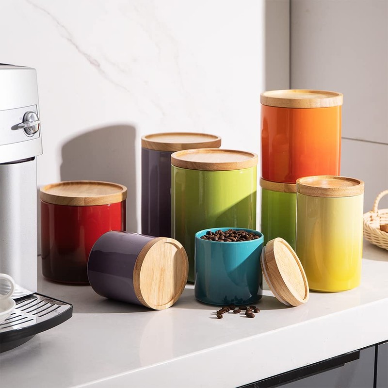 Sweejar Ceramic Food Storage Jar, Stackable Kitchen Canisters, Containers with