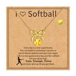 Kenailw Softball Necklace Gifts Stuff Accessories Sports Lovers Jewelry 8 12 12-14 Team Women Mom Coach Player Things Items Christmas Birthday Gift