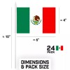 G128 24 Pack Handheld Mexico Mexican Stick Flags 4x6 In