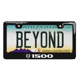 iPick Image for RAM 1500 Logo Black Real 3K Carbon Fiber Finish ABS Plastic License Plate Frame