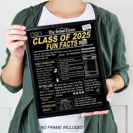 Graduation Decorations class of 2025, Graduation Party Decorations, Graduation Gifts, Class of 2025 Fun Facts Centerpiece Poster Sign, Graduation Card for Him Her (2025)