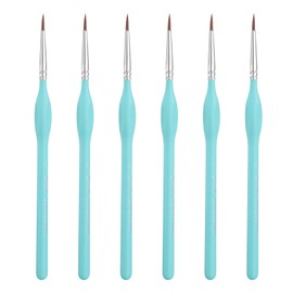 HARFINGTON 6pcs Detail Paint Brushes 12mm Pointed Tip 185mm Length Nylon Hair Miniature Painting Brushes for Watercolor Oil Acrylic Painting(2#), Blue