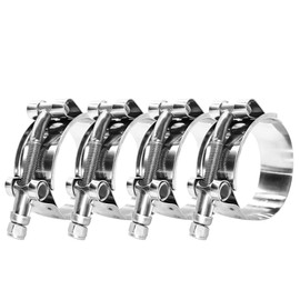 BOTTEN 4 Pack 1.5" T-Bolt Hose Clamp, Clamp Range 44-50mm for 1.5" Hose ID, hose clamps Stainless Steel,hose clamp pliers and clamps heavy duty,radiator hose clamps