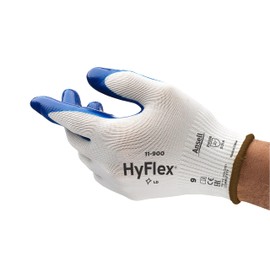 Ansell HyFlex 11-900 Work Gloves for Oily Environments, Mechanics Glove for Multi-Purpose, Second Skin Feel Liner, Mechanical Protection, Reusable, Men Women, Size L (12 Pairs)