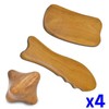 Self-massage with juniper gua sha acupressure tool x4