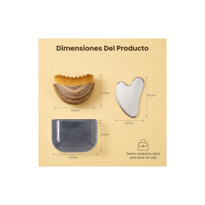 Inoxidable Kit Cepillo Facial Contorno Linfático Reducir Hinchazó