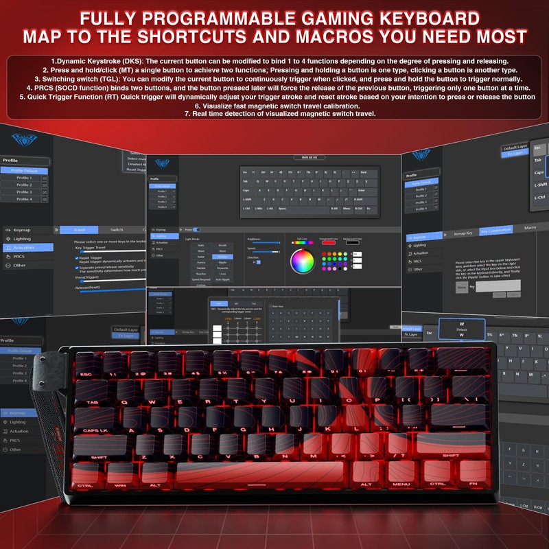 AULA WIN60 HE MAX - 60% Mechanical Gaming Keyboard Wired,
