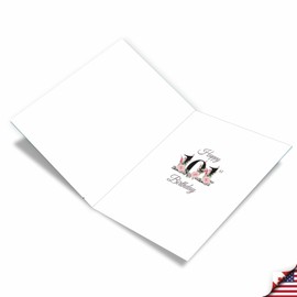 NobleWorks Oversize 101th Milestone Birthday Greeting Card 8.5 x 11 Inch with Envelope (1 Pack) Oversize Jumbo Floral Age 101 J8267MBG