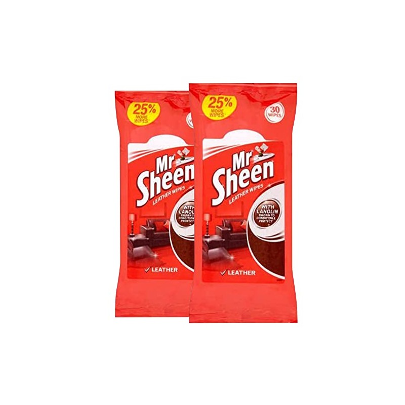 Mr Sheen Leather Wipes (30) - Pack of 2