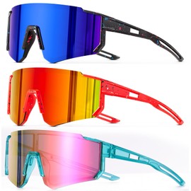 DioKiw 3PACK Kids Sunglasses Polarized Youth Baseball Sunglasses Boys Girls Softball Cycling UV400 Protection Goggles