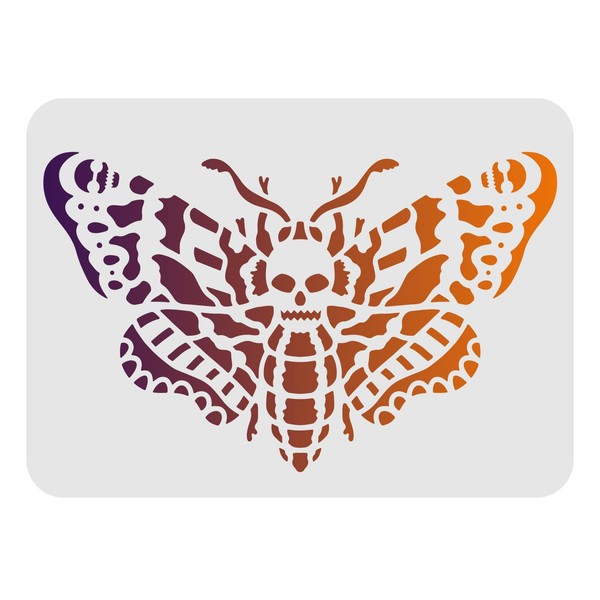 FINGERINSPIRE Moth Skeleton Drawing Stencils Template 11.6x8.3 inch Plastic Decoration