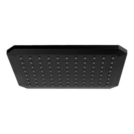 MEER Faucets by CNX | Regadera Cuadrada de 20 cm x 25 cm, Cabezal de Ducha de ABS Negro Mate. Multiposición, Anti-Sarro y Funciona con Presión Baja