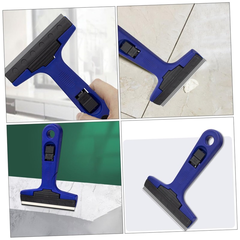 CIYODO 3Pcs Portable Cleaning Scrapers Blue Lightweight Wall Glass Floor