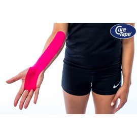 CureTape Kinesiologie Tape für Sport & Medizin rot 5 m x 5 cm, 1 Rolle