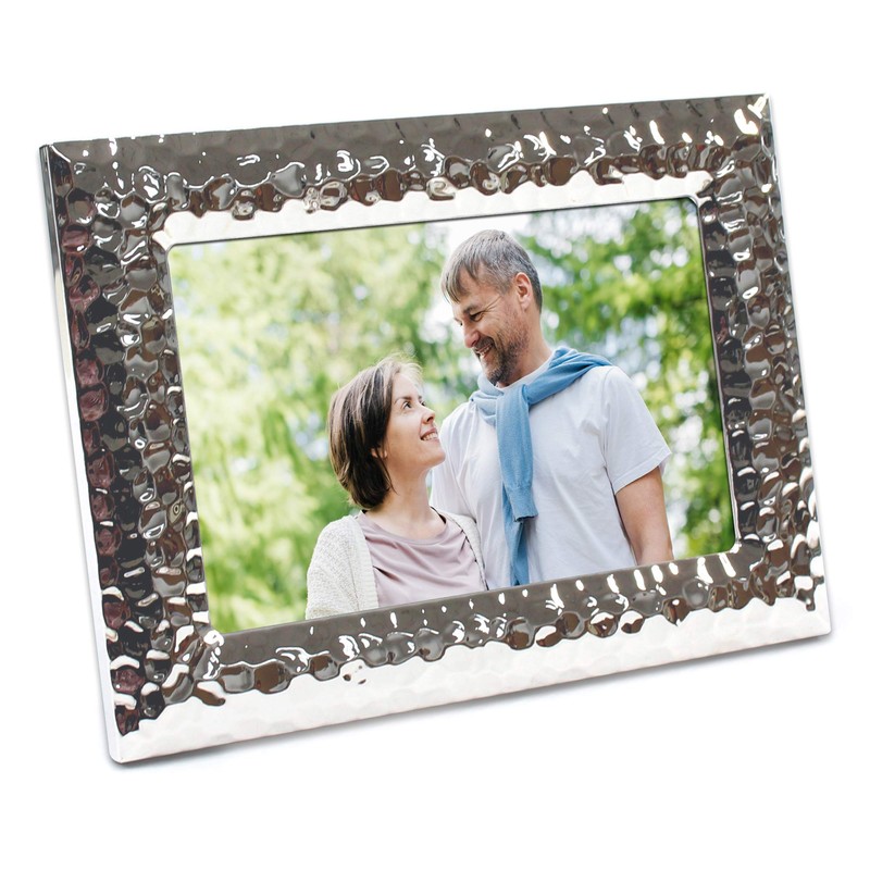 MIMOSA MOMENTS Hammered Metal picture Frame (Silver, 4x6)