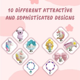 VONJUMA 8 Pairs of Clip Earrings Girls Clip Earrings Kids Girls Ear Clips Girls Clip Earrings Girls Ear Clips Children Unicorn Princess Earring Set with 2 Bracelets Children