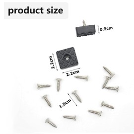 12pcs Non-Slip Rubber Feet,Rubber Furniture Pads,23mm Square Rubber Chair Leg Floor Protectors with Screws,Non Slip Non Scratch Pads for Garden Furniture Chairs,Wood Floor Protector Pads(black)