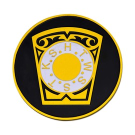 York Rite Keystone Round Masonic Auto Emblem - [Black & Gold][3'' Diameter]