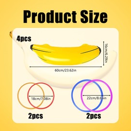 4PCS Inflatable Banana, Inflatable Banana Large for Kids to Play, Easy to Inflate, Suitable for Various Scenarios Such as Pool Parties and Group Pool Parties