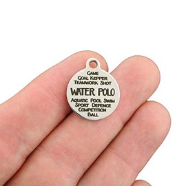 Bohemian Findings Water Polo Stainless Steel Charms - Word Collage - Exclusive Line - Quantity Options - BFS1466 (20)