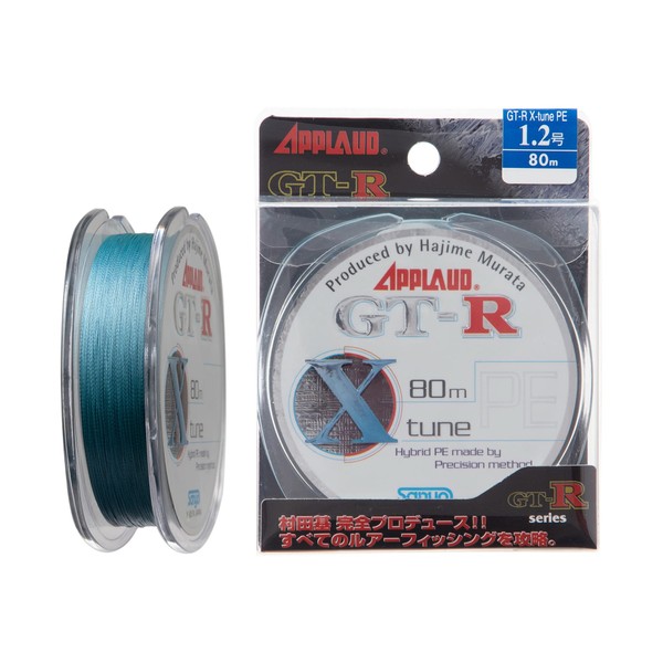 Sanyo Nylon PE Line Aplod GT-R X-Tune, PE 26.4 ft (80 m), No. 3, 25 lb, 4 Strand Braided + 2 Strand Braided Estel, Blue Gray