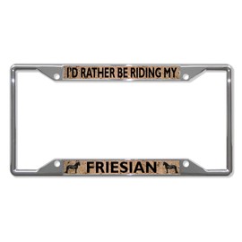 Fastasticdeals I'd Riding My Friesian Horse Horses License Plate Frame Tag Holder Cover