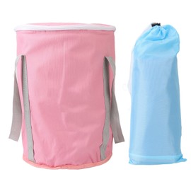 Collapsible Foot Soaking Bath Bag 5 Layer Insulated Waterproof Portable Travel Foot Bath Bag with Lid for Travel Camping Pink