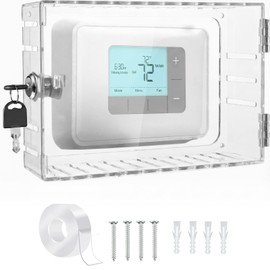 SheeChung Thickened Thermostat Lock Box with Key, Clear Thermostat Cover