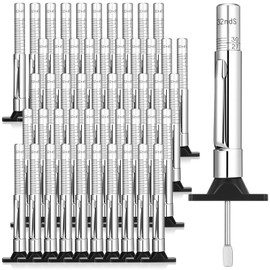 Tellegloww 50 Pcs Tire Tread Depth Gauge 32nds 25mm Color Coded Tire Depth Gauge Tool, Tread Accurate Measure Tools Metric Gauges for Car Trucks Various Vehicle (Silver)