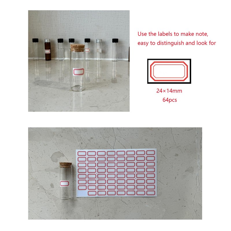 6PCS 40ml Glass Test Tubes with Cork Stoppers, 30 x