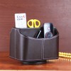 PU Leather Remote Control Holder 360 Degree Spinning Desk Organizer