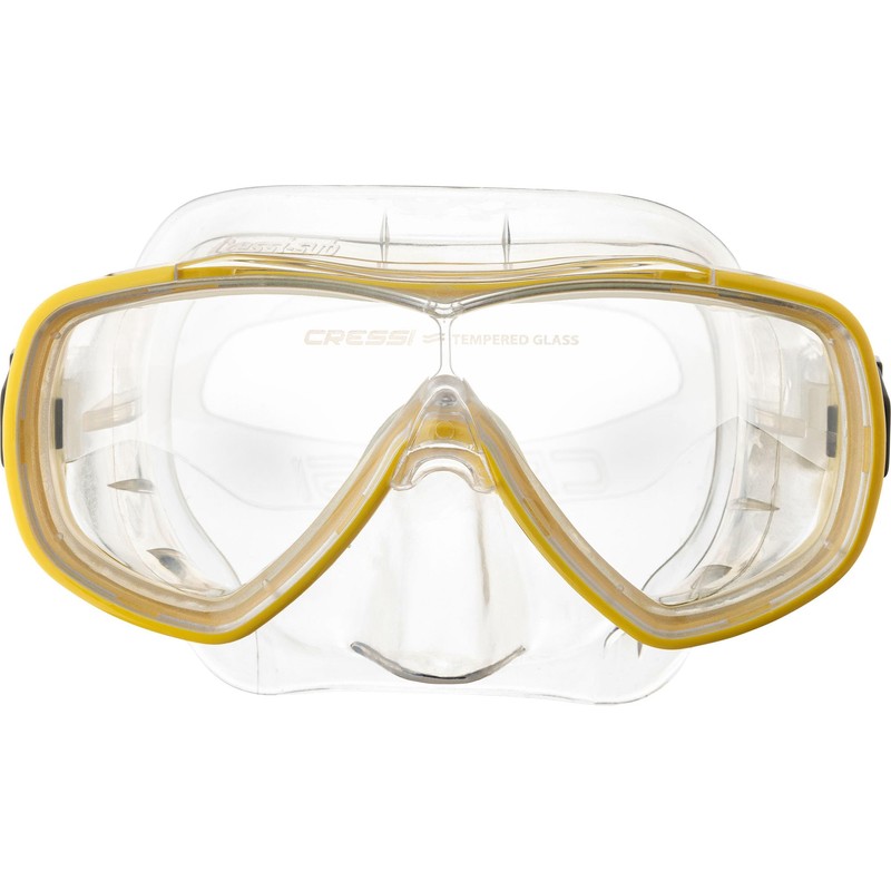 Cressi Onda Snorkel Mask, Transparent/Yellow, One Size, Adult, Unisex