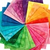 5 Pcs Cotton Fabric Square 20cmx20cm Smudge Dyed Patchwork Fabric