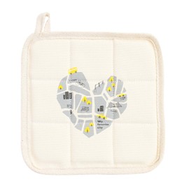 Sanbelm K67900 Trivet, City, Approx. 7.9 x 7.9 x 0.8 inches (20 x 20 x 2 cm) (Does not include hanging string), Canvas Pot Pad