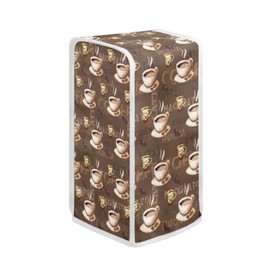 TODIYADDU Brown Coffee Can Opener Cover with Versatile Storage Electric Can Opener Dust Cover for Women Men Dustproof Kitchen Applicance Covers Fits Most Auto Electric Can Openers Nice Gifts