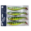 PetrisCatch Firetiger Yellow Rubber Fish Set + 4 Steel Leaders,