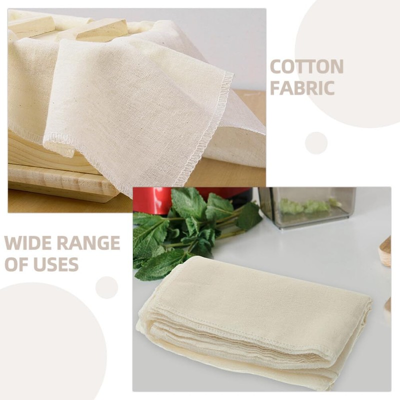 Kichvoe Unbleached Cotton Cheesecloth 12pcs Fabric Reusable Fine Mesh Cloth