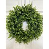 18-19 Inch Dia Handmade Faux Boxwood Wreath on Green Foam