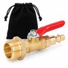 Brass RV Winterizing Blowout Adapter with Shutoff Valve, 1/4 Inch