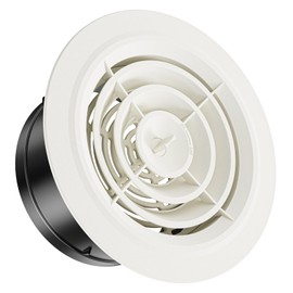 HG POWER 5 Inch Soffit Vent，Round Air Vent Cover with Louver, ABS Adjustable Ceiling Vent Covers for Living Room, Bathroom, Kitchen, Greenhouse, Ventilation System, White - Opening Size 4.57"