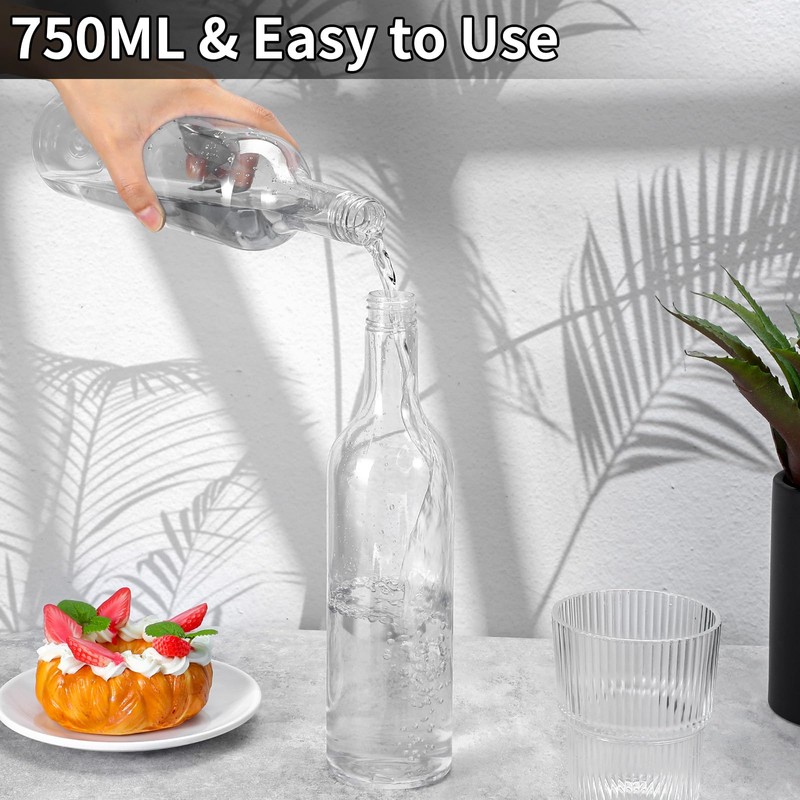 4 Pcs Coffee Syrup Dispenser, 750ml Syrup Bottles, Syrup Dispenser