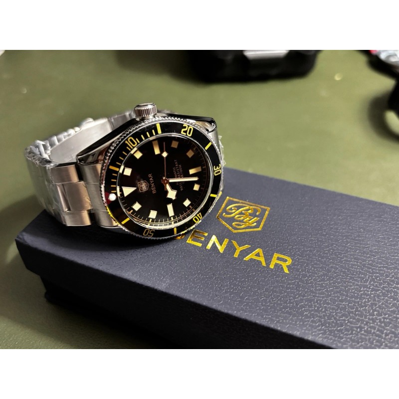 BENYAR Men's Automatic Waterproof Black Dial - BB58 40mm Ships