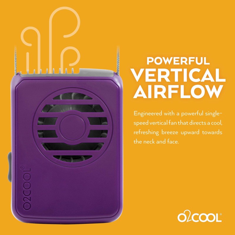 O2COOL Battery Powered Deluxe Necklace Fan For Personal Cooling With