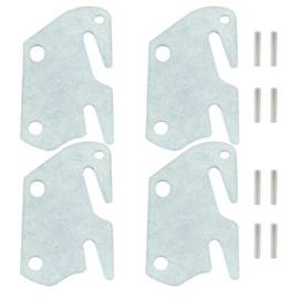 Hordion 4Pcs Wood Bed Rail Hook Plates, Wood Bed Plates with Screws for Bed Frame Bracket Headboard Footboard Replacement
