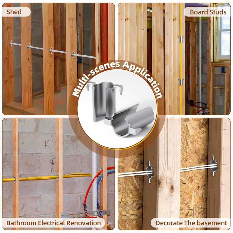 HEIWUKONG 100-Pack Smart Shield Nail Guard for Wire Cable, Stud