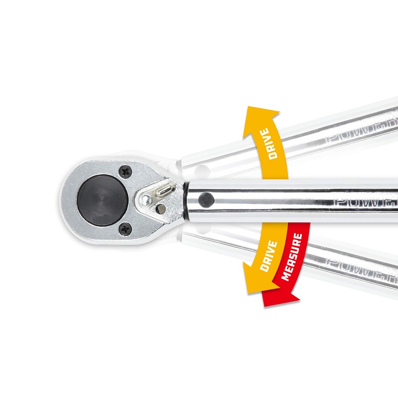 Powerbuilt Micrometer Torque Wrench, 1/2-Inch Drive, Reversible Ratchet Clicks, Lockable,