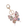 ARFUKA Keychain Rhinestone Butterfly Pendant Keyring 3d Animal Iced Out