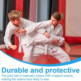 COYUN 1 x 220 cm Karate Belt, Judo Belt, Taekwondo Belt, White Karate Belt, White Karate Jiu Jitsu Belt, Budo Belt, White Martial Arts Belt, Taekwondo for Men and Women